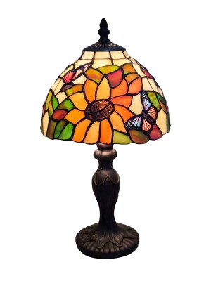 Sunflower and Butterfly Tiffany Lamp 34cm (Small)   