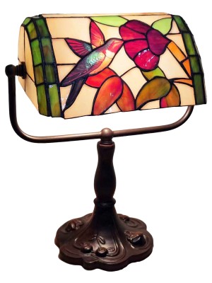 Bankers Lamp - Humming Bird Design 33cm  
