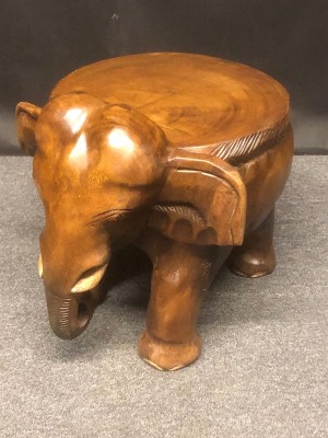 Wooden Elephant Plant Stool 35.5cm   ***SLIGHT SECONDS***