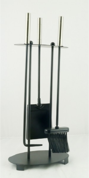 Set Of 4 Companion Set Black / Steel  - 59cm