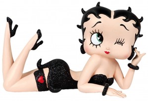 Betty Boop Lying Down (Black Glitter) 20.5cm