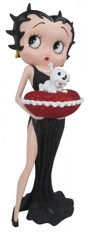Betty Boop With Red Glitter Pillow Box (Black Dress) 36.5cm