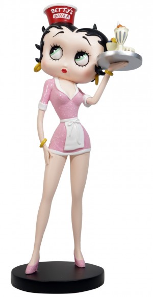 Betty Boop Diner Waitress  - Pink Glitter Dress - 31.5cm
