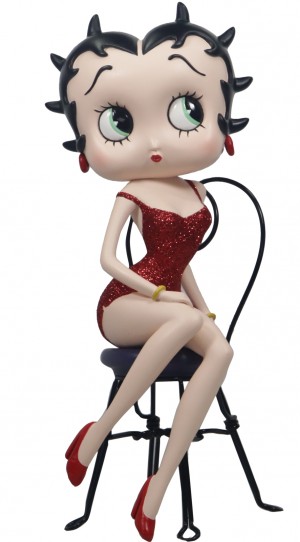 Betty Boop On Chair Red Glitter 32cm