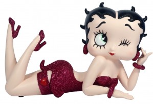 Betty Boop Lying Down Pink Fuchsia Glitter Dress 20.5cm