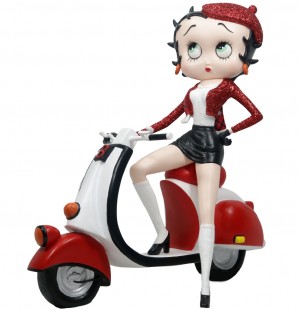 Betty Boop Scooter With Red Glitter Hat and Coat 31cm