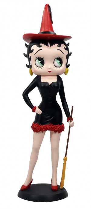Betty Boop Witch - Black Dress with Red Hat - 36cm
