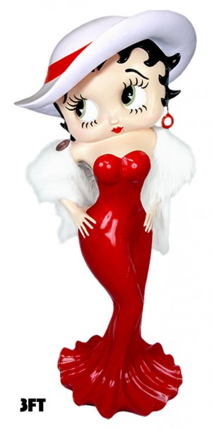 Betty Boop Madam 3ft (Red Glitter Dress)