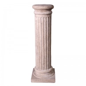 Fluted Round Pedestal/Column - Roman Stone Finish - 94cm