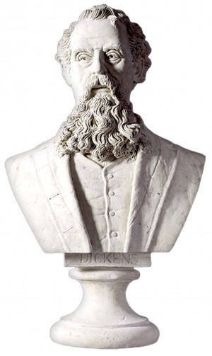 Charles Dickens Bust 77.5CM - Roman Stone Finish