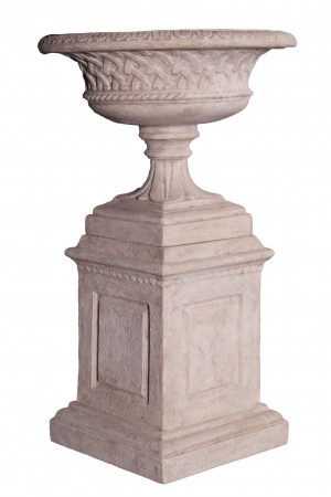 Eastwell Urn on Base - 122cm - Roman Stone Finish