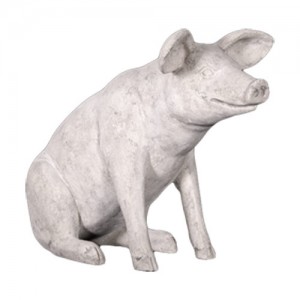 Small Sitting Pig 59cm - Roman Stone Finish