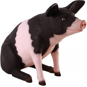 Large Sitting Pig 115cm - Saddleback