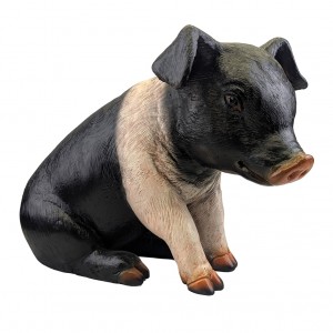Sitting Piglet - Saddleback - 37cm