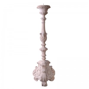 68cm Baroque Candle Stand Roman Stone Finish