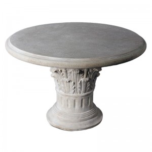 Corinthian Capital Round Coffee Table 120cm - Roman Stone Finish