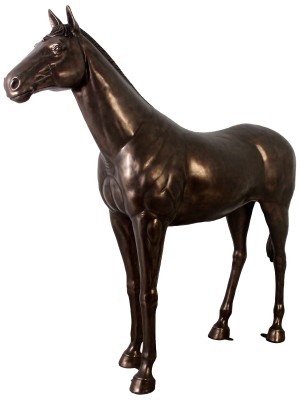 Standing Horse - Life Size - 229cm - Polished Bronze Finish