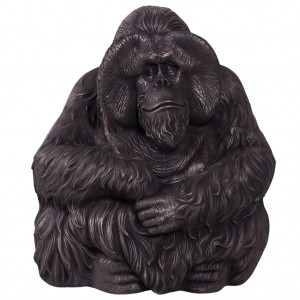 Sitting Orangutan - Bronze Finish - 87cm