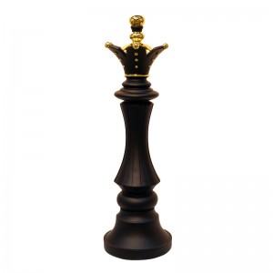 Chess Queen - Matt Black & Gold Leaf Finish 145cm