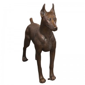 Standing Doberman - Bronze Finish - 109cm