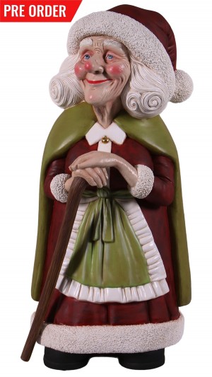Vintage Mrs Santa With Cane - 120cm