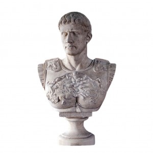 Augustus Caesar Bust - Roman Stone Finish - 83cm