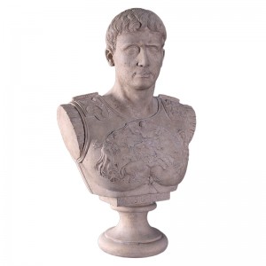 Augustus Caesar Bust - Roman Stone Finish - 83cm