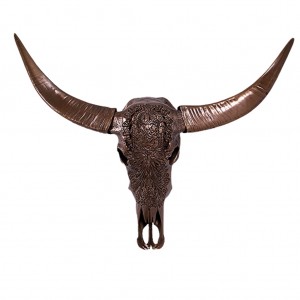 Bull Skull Ganesh - Polished Bronze Finish - 79cm