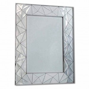 Mirror Glass Wall Mirror With Stainless Steel Rim 107cm