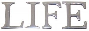 9cm Cast Aluminium Life Letters 