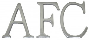 15cm Cast Aluminium AFC Letters 