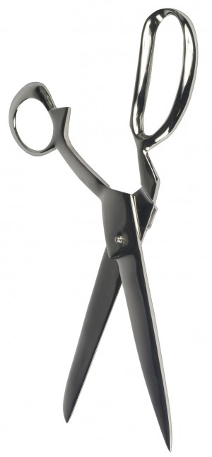 Cast Aluminium Scissors 61cm Wall Hanging - Nickel Plated Finish 