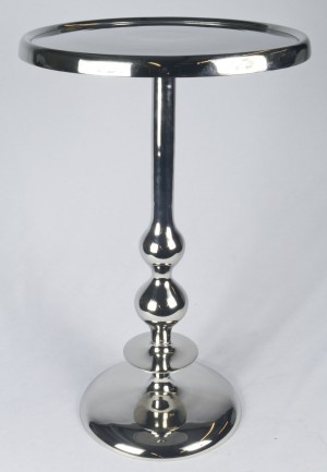 Pedestal Table D38cm - Aluminium Nickel Finish