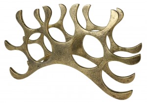 42cm Cast Aluminium Wine Rack - Holds 9 Bottles - Anodized Antique Brass Industrial Finish