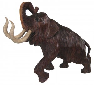 Hand Carved Wooden Mammoth - 36cm