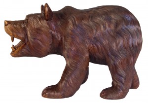 Hand Carved Wooden Bear Walking - 65cm
