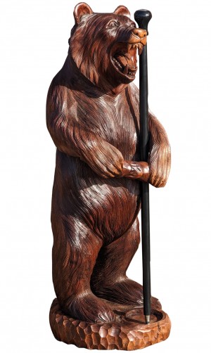 Dark Wooden Standing Bear 100cm 
