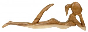 Hand Carved Wooden Abstract Relax 80cm - Natural Finish