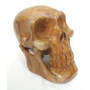 Hand Carved  Wooden Skull 20cm