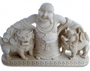 Hand Carved  Happy Buddha Stone Carving - 50cm