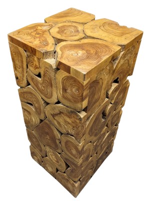 Wooden Tree Trunk Table Teak Wood 78cm