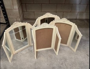 French Country Triple Dressing Table Mirror(Need Glass) JOB LOT OF 4