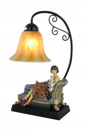 Lady On Couch Table Lamp 42cm
