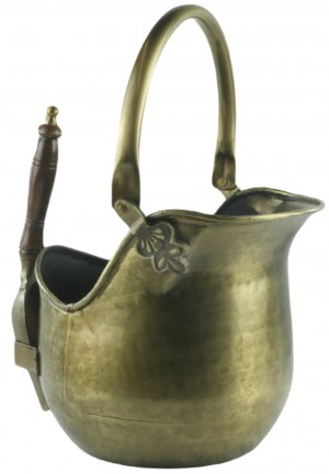 Bucket With Shovel - Antique Brass Finish 46cm