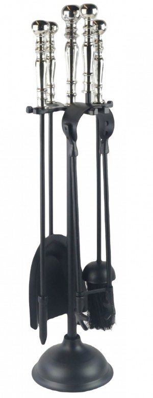 New Duchess Companion Set - Black,  Nickel Finish Top 61cm