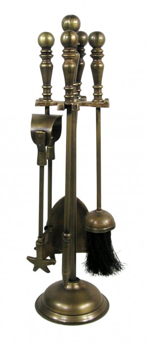 Fire Tool Set - Antique Brass 51m