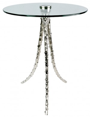 Aluminium Cactus Table Glass Top 70cm