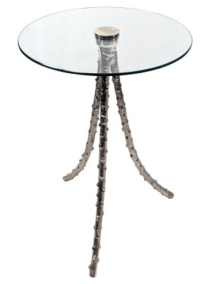 Aluminium Cactus Table Glass Top 69cm