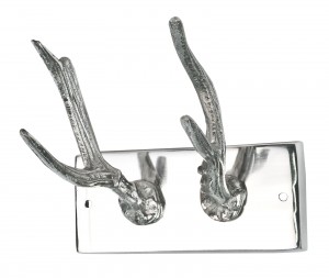 Aluminium 2 Horn Hook Wall Hanger 16cm