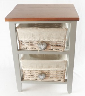 2 Basket Chest with hearts 48.5cm